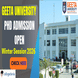 Geeta University PhD Admission Begins for Winter Session 2026; Entrance Exam on January 25